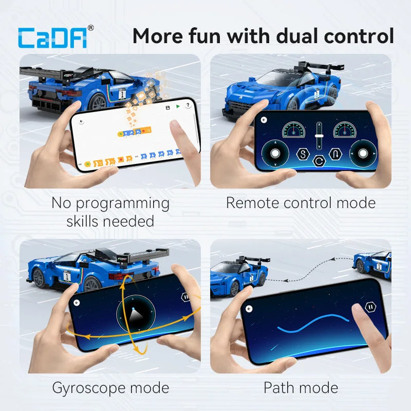Los cuatro modos de control de la app: mando, giroscopio, trazado de ruta y programación sencilla